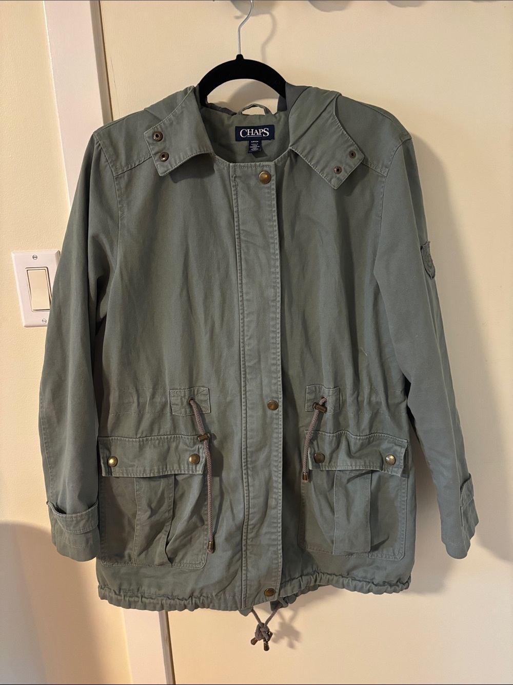 Chaps Olive Green Utility Anorak Jacket with Hood